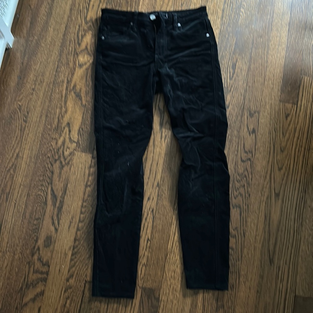 High rise black corduroy pants